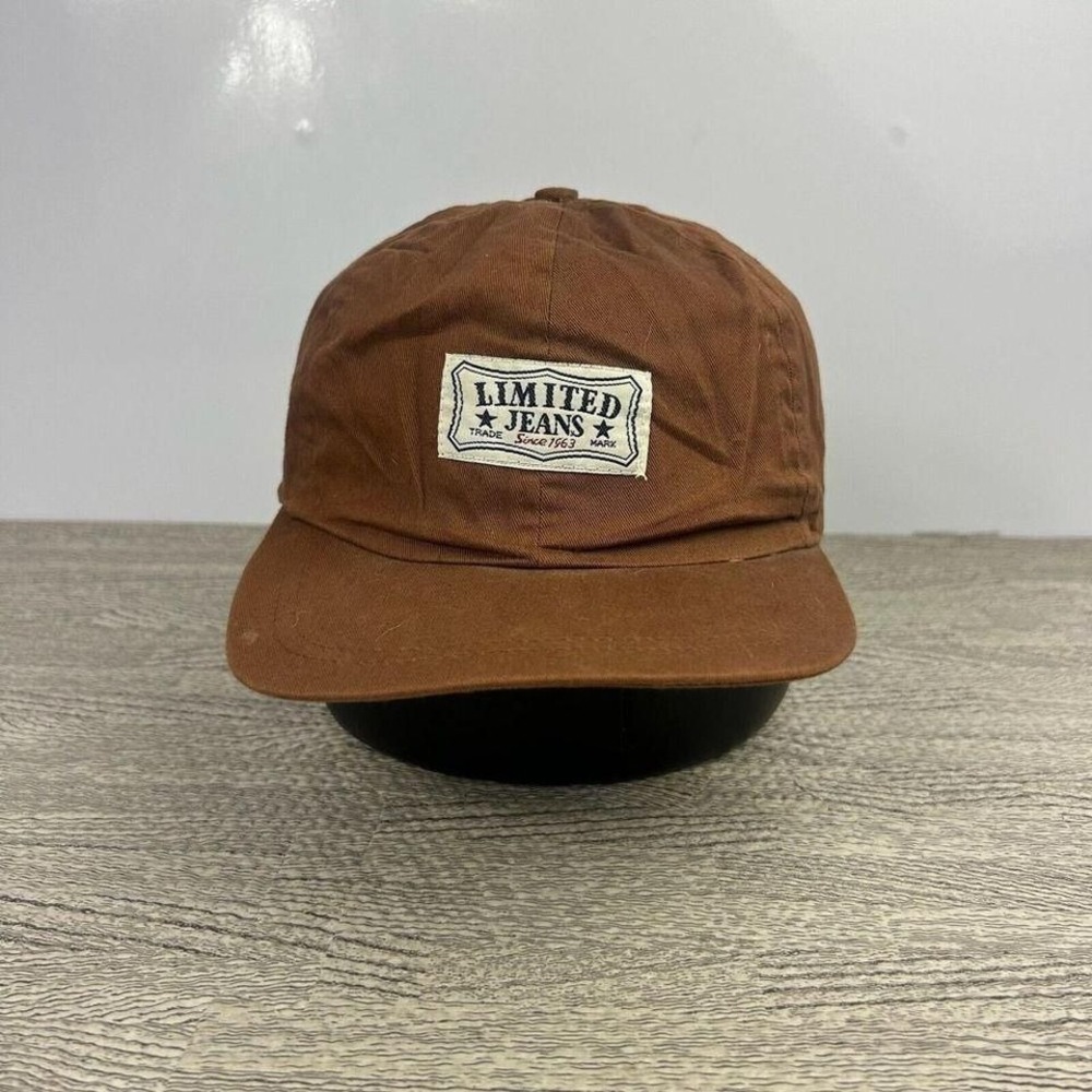 The Limited Jeans Hat Cap‎ Strap Back Baseball Brown Embroidered Logo